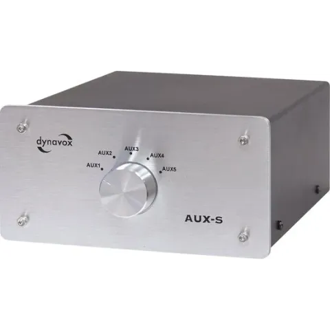 Dynavox AUX-S stereo ingangsuitbreider 5 ingangen in het zilver