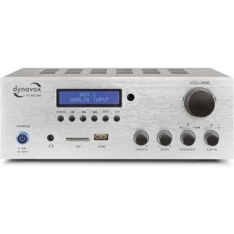 Dynavox VT-80MK stereo versterker met bluetooth en tuner zilver
