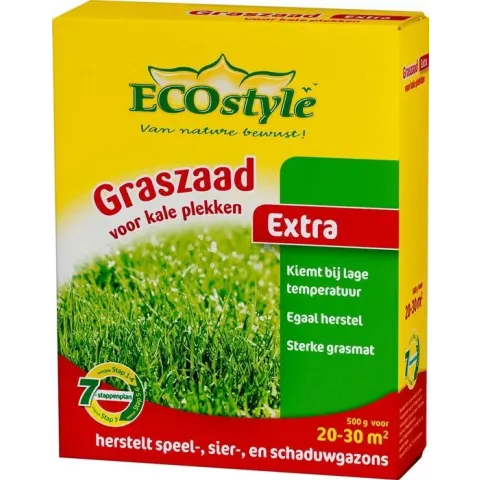 ECOstyle Graszaad-Extra - 500 g - gazonherstel droogteschade kale plekken - 20 tot 40 m2