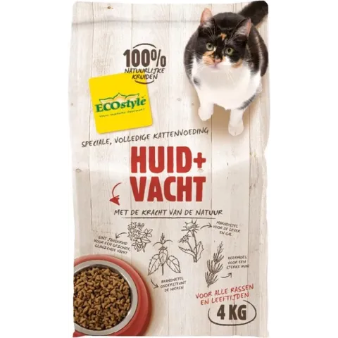Ecostyle huid & vacht - gevogelte - kattenvoer - 4 kg