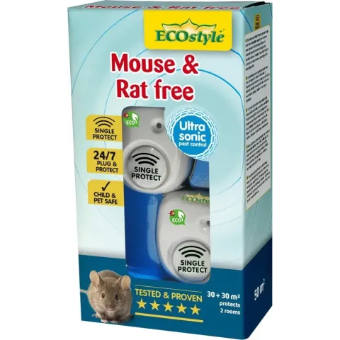 Ecostyle Mouse & Rat Free - Ongediertebestrijding - 30+30 m2 2 stuks