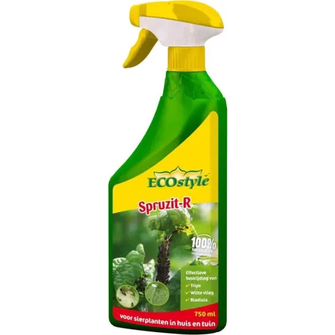 ECOstyle Spruzit-R Insecten Bestrijdingsmiddel Spray - Bladluis, Trips, Witte Vlieg - 100% Natuurlijk - Binnen & Buiten Gebruiksklaar - 750 ML