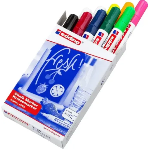 edding 4095 Krijtmarkers - Set van 10 stuks - Puntdikte van 2 - 3 mm - Ook geschikt als Raamstift