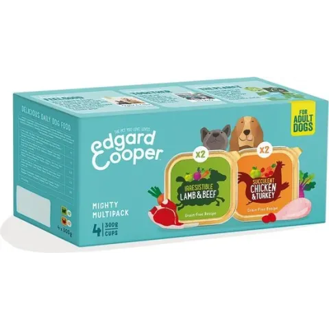 Edgard & Cooper Hondenvoer Multipack Kip & Kalkoen - Lam & Rund 4 x 300 gr