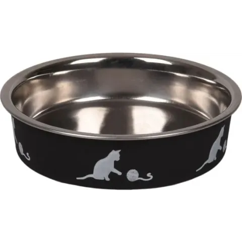 Eetpot kat kena zwart 11,5 cm 160 ml Flamingo