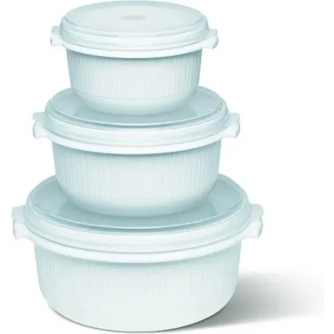 Emsa MICRO FAMILY magnetronschaal - set van 3 stuks - 0.5/1.0/1.5 L - Wit