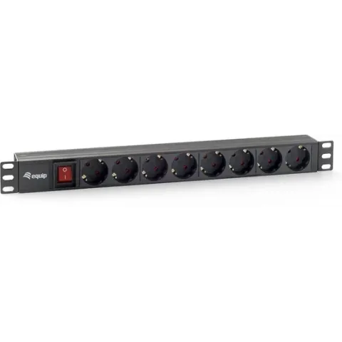 Equip 333283 energiedistributie PDU 1U Zwart 8 AC-uitgang(en)