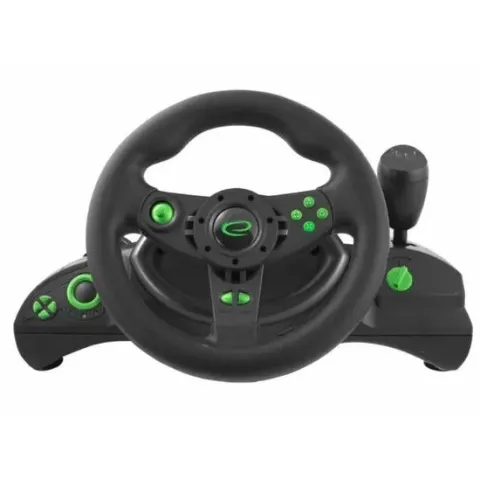 Esperanza EGW102 game controller Stuur PC,Playstation 3 Digitaal USB Zwart, Groen
