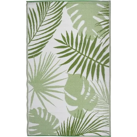 Esschert Design Jungle Leaves Tuintapijt- 240x150cm - Groen Wit