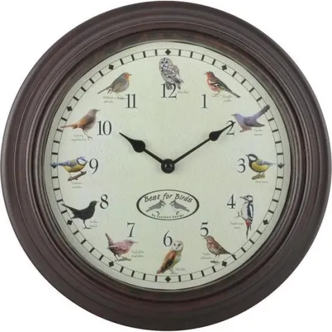 Esschert Design - Klok met vogelgeluiden