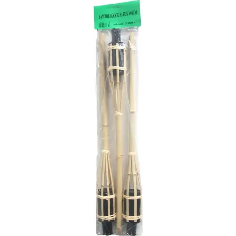 Esschert Design Tuinfakkel 6 X 62,5 Cm Bamboe Naturel 3 Stuks