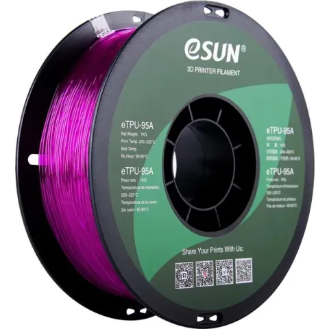 eTPU-95A  filament,1.75mm,Transparent purple ,1kg/roll