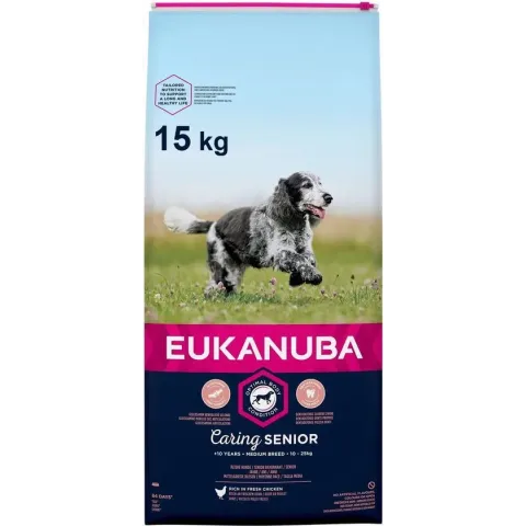 Eukanuba Caring Senior Medium Breed Kip - Hondenvoer - 15 kg