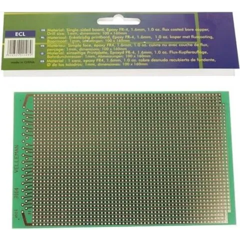 EUROCARD VOLLE LIJN - 100x160mm - FR4 (25st./doos)