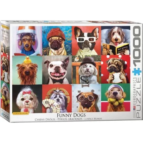 Eurographics puzzel Funny Dogs - Lucia Heffernan - 1000 stukjes