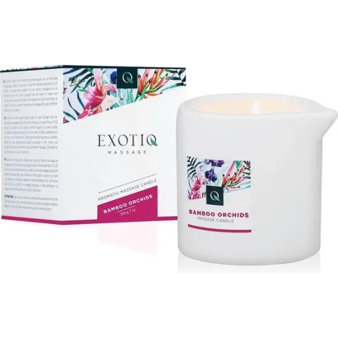 Exotiq Massagekaars Bamboe Orchideeën – Massagekaars voor een Ontspannende Massage met Bamboe Orchideeëngeur – Zachte en Warme Massageolie – 200 gram