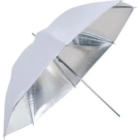 Falcon Eyes Flitsparaplu UR-48S Zilver/Wit 122 cm