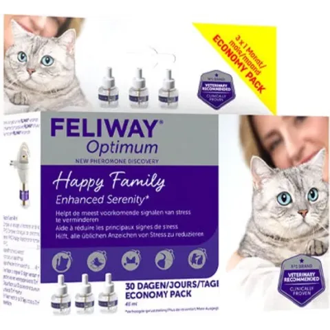 Feliway Optimum - Navulling 3-Pack - 3x flacon 48 ml - Anti-stress Kat