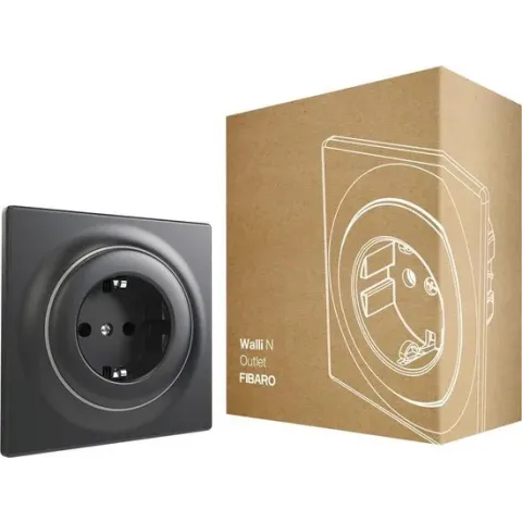 FIBARO Walli N Outlet type F - Antraciet - Klassiek basiselement