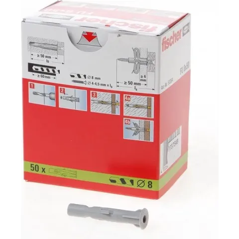 Fischer universeel pluggen fu 8 x 50 - 50 Stuks