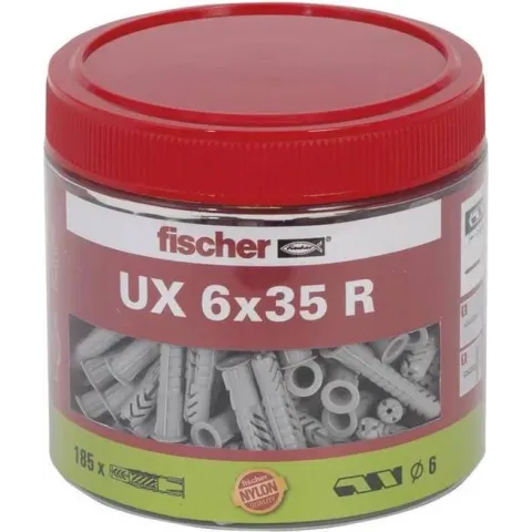 Fischer Universele stekker UX 6 x 35 R met rand, doosje