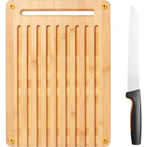 Fiskars Bamboo broodplank met broodmes