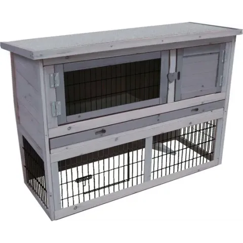 Flamingo Konijnenhok Loft Cottage  - Grijs -  111x45x78 cm