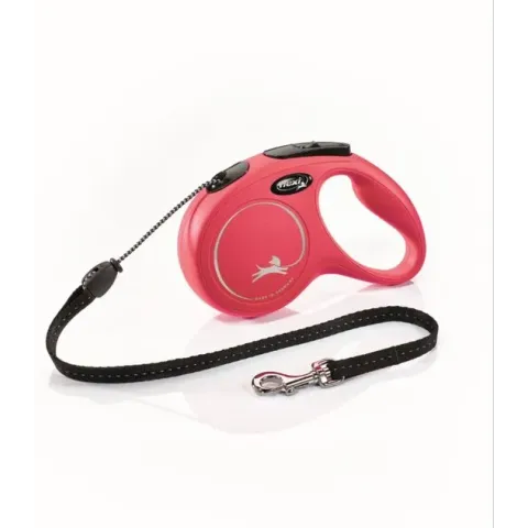 Flexi New Classic Koord - Hondenriem - Rood - M - 5 m