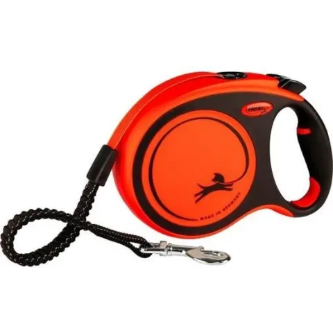Flexi Rollijn Xtreme Tape - Hondenriem - 8 m Oranje Zwart L