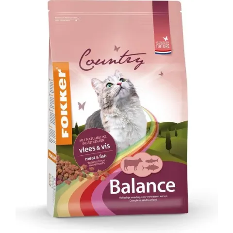 Fokker kat country balance vlees & vis kattenvoer 2,5 kg