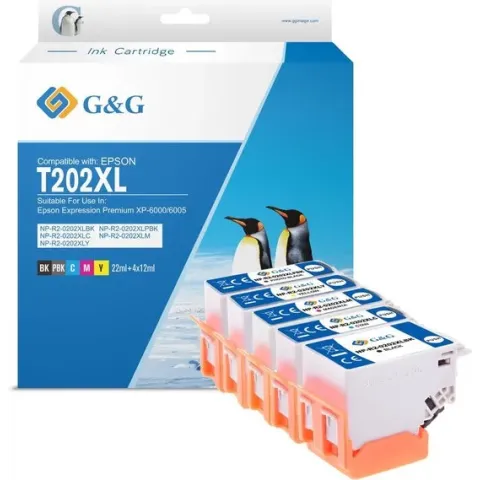 G&G Epson 202XL - Inktcartridge multipack - 5 stuks