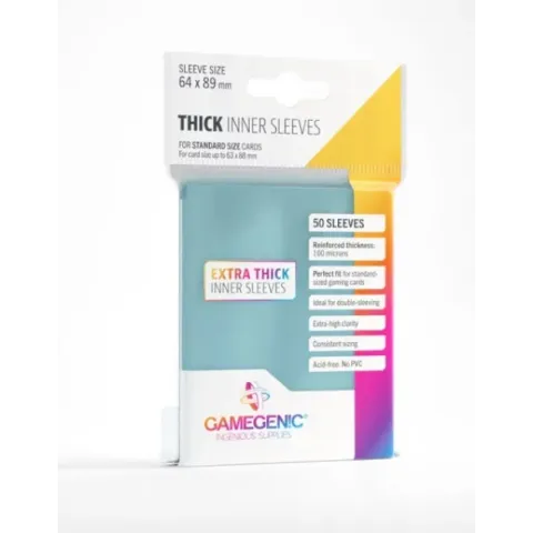 GameGenic - Thick Inner Card Sleeves Transparant (50 stuks)