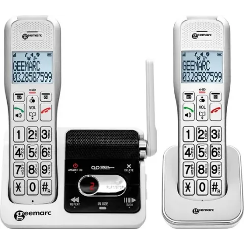 Geemarc Duo - Duo DECT telefoon - Antwoordapparaat - Wit