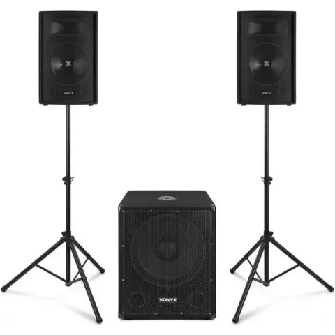 Geluidsinstallatie met Bluetooth - Vonyx VX1015BT - Geluidsinstallatie compleet met subwoofer en tops - 1000W