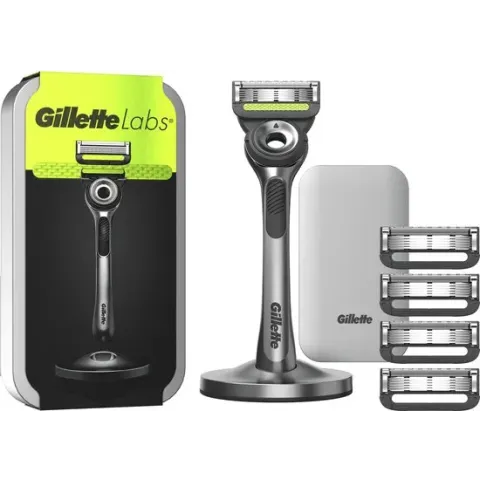 GilletteLabs With Exfoliating Bar Van Gillette - 1 Handvat - 5 Scheermesjes - Magnetische Houder - Travelcase