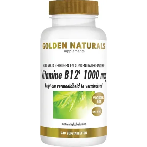 Golden Naturals Vitamine B12 1000 mcg (240 veganistische zuigtabletten)