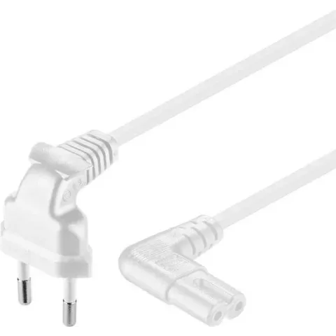 Goobay CEE 7/16 / IEC 60320 C7, 3 m electriciteitssnoer Wit CEE7/16 C7 stekker