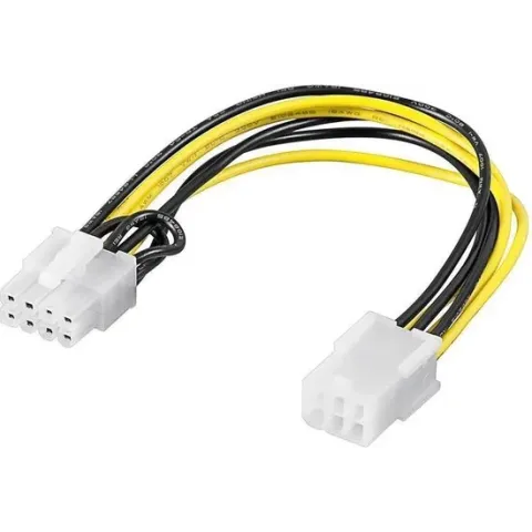 Goobay PCIe 6-pins (v) - PCIe 8-pins (m) voedingskabel - 0,20 meter