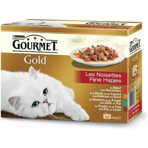 Gourmet Gold Fijne Hapjes - Kattenvoer - 12 x 85 g