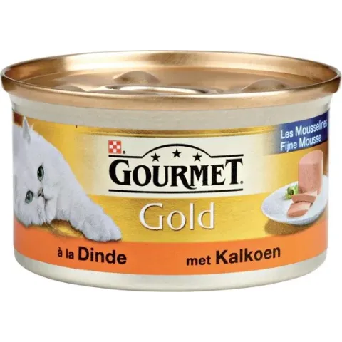 Gourmet Gold Mousse - Kalkoen - Kattenvoer - 24 x 85 g