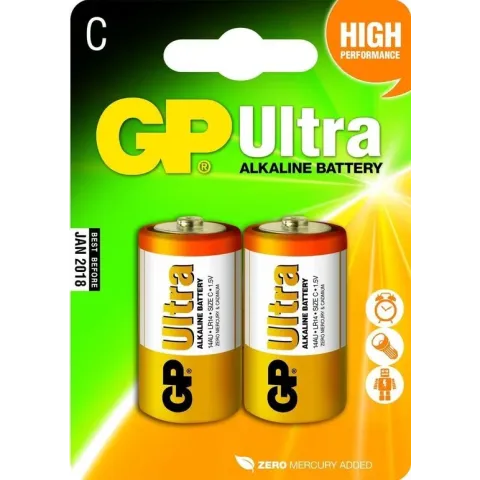 GP C Ultra Alkaline Batterijen - 2 stuks
