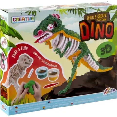 Grafix - Maak je eigen 3D dino - knutselpakket kinderen - boetseerklei | Foam clay