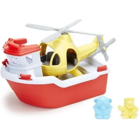 Green Toys - Reddingsboot met Helikopter