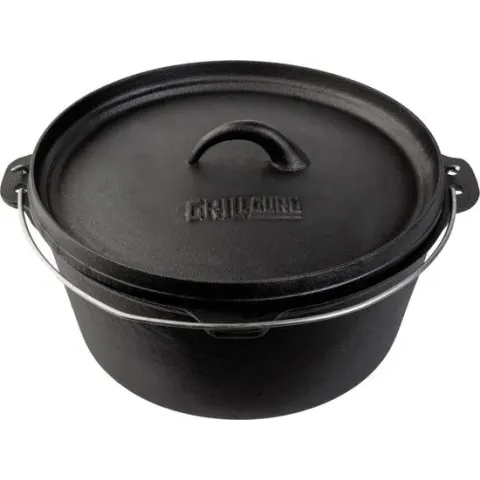 Grill Guru Cast Iron Dutch Oven - Gietijzeren pan met deksel - Medium 23cm