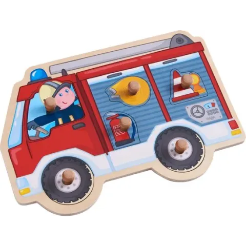 Haba Vormenpuzzel Brandweerauto Junior Hout 6 Stukjes