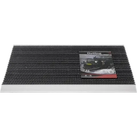 HAMAT Outline Deurmat - Borstelmat - 80x50 cm - Voor Buiten - Zwart