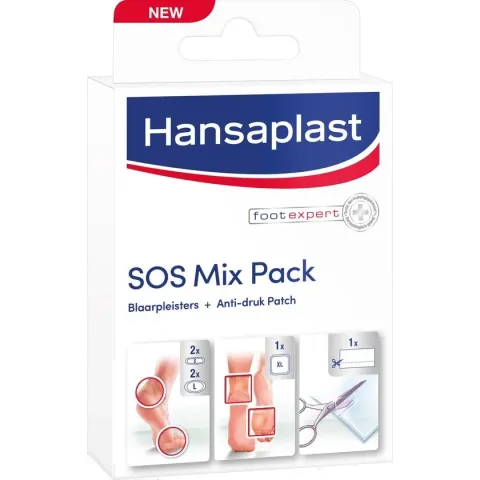 Hansaplast SOS Mix pack Blaarpleisters en Anti-Druk patches - 6 stuks