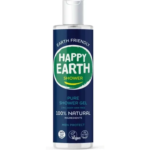 Happy Earth Pure Shower Gel Men Protect 300 ml - 100% natuurlijk