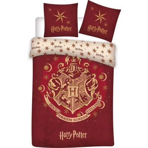 Harry Potter Dekbedovertrek - Eenpersoons - 140  x 200 cm - Bio Katoen
