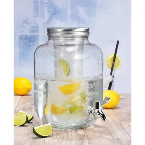 Haushalt 13084 Drankdispenser - met kraantje - glas - 4 liter